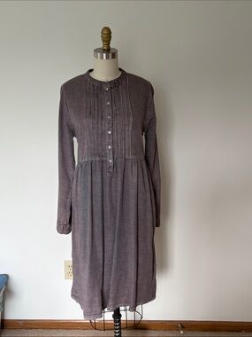 tea n rose Washed Charcoal Long-Sleeve Pintuck Dress